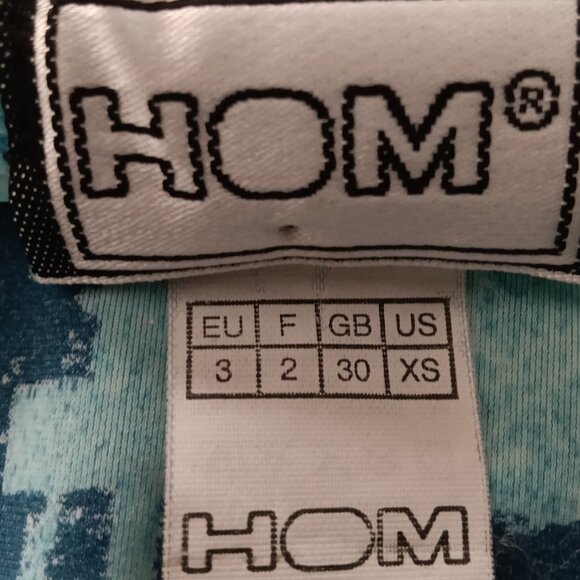 (*) RARE VINTAGE 1" HOM SWIM BRIEF, SIZE 30- 32", LIGHT BLUE PATTERN (Pre-Owned) - Picture 4 of 9